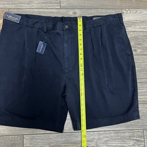 NWT $85 Polo Ralph Lauren Pleated Shorts 50B Big & Tall Classics Navy Blue 50 - Picture 9 of 14